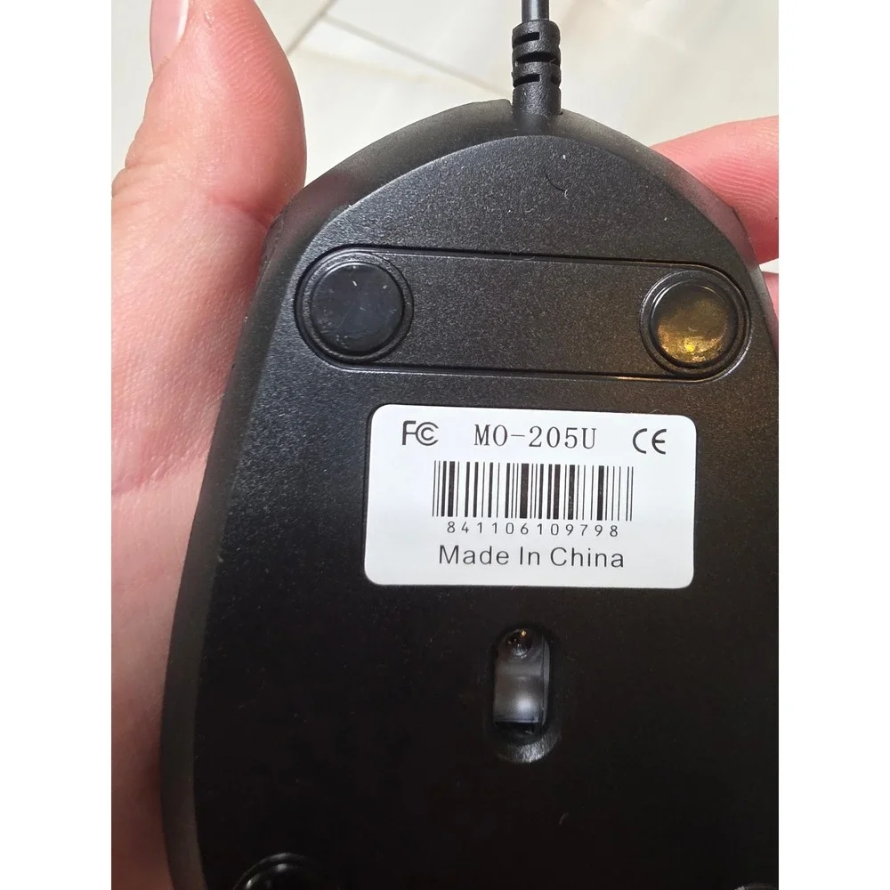 Black Wired Optical‎ USB Computer Mouse Ergonomic Textured Grip MO-205U F3